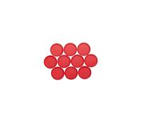 MAUL aimants (10 pièces) Ø 34mm | Aimant en plastique incassable | Aimant puissants pour tableau blanc magnetique | Aimants industriels polyvalents pour le bureau, l'entrepôt et l'atelier | Rouge
