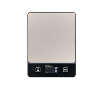MAUL Balance courrier MAULlibra noir et argent compact 5 kg | plateau inox facile à nettoyer, format plat à suspendre, tare et unités rapides, piles incluses