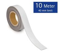 MAUL Bande de marquage 40 mm x 1 mm inscriptible, dos magnétique, 10 m, blanc