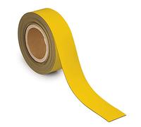 MAUL Bande de Marquage 50 mm x 1 mm, Bande Inscriptible avec Dos Magnétique, Utilisable dans le Bureau, l'Atelier, l'entrepôt et la Cuisine, Découpable Individuellement, Longueur 10 m, Jaune