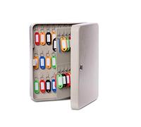 MAUL Boite A Clef 30 x 24, 5 x 8 cm, Coffre de Rangement pour 90 Clés, Armoire Verrouillable en Acier Allié, Porte-Clés Inclus, Boîte à Clés pour l'Atelier, le Bureau et le Couloir, Gris