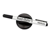 MAUL Brosse d'Effaçage avec Feutre S, Brosse 5 cm, Magnétique, Marqueur Pointe Fine et Ronde 1, 5-2 mm, Noir