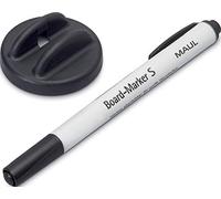 MAUL Brosse d'Effaçage avec Feutre S, Brosse 5 cm, Magnétique, Marqueur Pointe Fine et Ronde 1, 5-2 mm, Noir