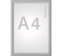 MAUL cadre A4 MAULsolid | Décoration murale pour posters, matériel publicitaire & photos | Cadre photo A4 avec profilé en aluminium de 25 mm | Tableau photo en format vertical | Argenté