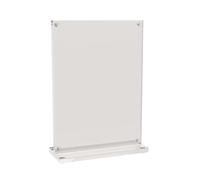 MAUL cadre A6 MAULvision | Cadre photo moderne en acrylique au format A6 pratique | Forme en T stable | Support en acrylique pour images, menus, cartes de table | Transparent