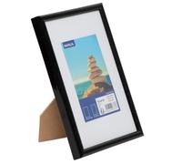 MAUL cadre photo MAULart 13 x 18 cm | Cadre photo en plastique pour format portrait ou paysage |Avec passe-partout | Cadre interchangeable à poser | Idéal pour photos et collages | Noir