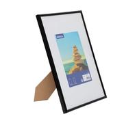 MAUL cadre photo MAULart 21 x 30 cm | Cadre photo en plastique pour format portrait ou paysage |Avec passe-partout | Cadre interchangeable à poser | Idéal pour photos et collages | Noir