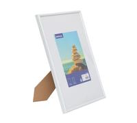 MAUL cadre photo MAULart 21 x 30 cm | Cadre photo en plastique pour format portrait ou paysage | Avec passe-partout | Cadre interchangeable à poser | Idéal pour photos et collages | Blanc