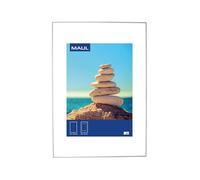 MAUL Cadre Photo MAULdesign en Aluminium, Format Portrait ou Paysage, avec Insert Passe-Partout, Cadre Amovible Amovible, Verre Plastique, Cadre Photo 70 x 100 cm, Argenté