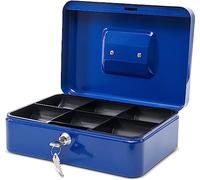 MAUL Caisse à monnaie 3 en acier – Verrouillable – 25 x 19 x 9 cm – Bleu – 2 clés