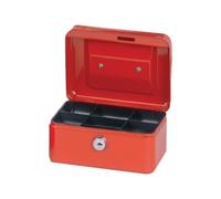 MAUL Caissette à monnaies Maul – acier laqué 152×125×81 mm, serrure cylindre 2 clés, rouge