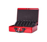 MAUL Caisse à Monnaie en Acier avec Insert de Comptage, Verrouillable, Insert Amovible, Caisse Portable avec 2 Clés, Convient Comme Tirelire, Coffre-Fort et Tiroirs Caisse Monnaie, Rouge