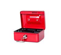 MAUL caisse à monnaie en acier | Verrouillable et portable | 12,5x10,5x6.1cm | Avec fente d'introduction de la monnaie | Convient comme tirelire, petit coffre-fort, tiroir caisse monnaie | Rouge