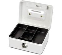 MAUL caisse à monnaie en acier | Verrouillable et portable | 12,5x9,5x6cm | Avec fente d'introduction de la monnaie | Convient comme tirelire, petit coffre-fort, tiroir caisse monnaie | Blanc