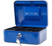 MAUL Caisse à monnaie – Acier peint 200x170x90 mm – Insert amovible, verrouillable, 2 clés – Bleu
