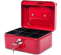 MAUL Caissette à monnaies Maul – acier laqué 152×125×81 mm, serrure cylindre 2 clés, rouge