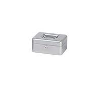 MAUL caisse monnaie en acier 20x16x9cm | Caisse verrouillable | Coffre cash | Insert à monnaie amovible | Caisse avec 2 clés | Idéal comme monnayeur, tirelire, tiroir caisse | Argenté