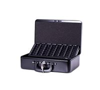 MAUL caissette à monnaie en acier avec insert de comptage | verrouillable | Compartiment à billets amovible | Caisse portable avec 2 clés | Convient comme coffre-fort, caisse à pourboires | Noir