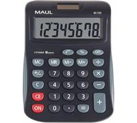 MAUL Calculatrice de bureau MJ 550 – Noir – Écran 8 – Piles et solaire – 155 x 11 mm