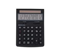 MAUL Calculatrice de poche ECO 850 – 12 chiffres solaire – Plastique 80% recyclé – Noir