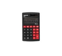Maul Calculatrice de Poche M 12, Calculatrice avec Grand Affichage à 12 Chiffres, Fonctions Standard pour Le Bureau, l'université et l'École, Alimentation Solaire et à Pile, Noir