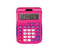 MAUL Calculatrice MJ 550 – Grand écran 8 chiffres, solaire avec batterie, touches colorées – Rose