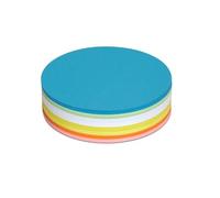 MAUL Cartes de modération Blanc bleu jaune vert orange rouge | Format rond idéal pour idées clés, blanc polyvalent et couleurs pour trier, papier épais agréable, pack pratique
