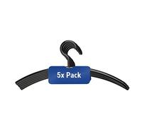 MAUL Cintres en Plastique, Cintre Moderne en Plastique au Design Élégant, Cintres Solides et Résistants pour Vestes, Chemises et Pantalons, Noir, Set de 5 Cintres