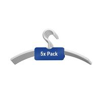 MAUL Cintres en Plastique, Cintre Moderne en Plastique au Design Élégant, Cintres Solides et Résistants pour Vestes, Chemises et Pantalons, Blanc, Set de 5 Cintres