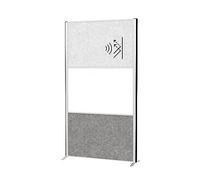 MAUL Cloison acoustique MAULconnecto argent gris clair foncé tableau blanc | absorbe les bruits, préserve l’intimité, écriture effaçable, surface magnétique, montage sans outil, format modulable