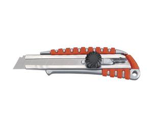 MAUL Cutter Profi Plus 18 mm, Cutter en Acier avec des Nervures Métalliques Facilitant la Prise en Main, lame en Acier Trempé, Idéal pour les Bricoleurs et les Professionnels, Argenté