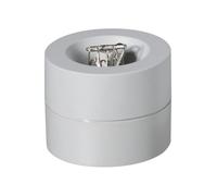 MAUL distributeur de trombones MAULpro | Ø7,3x6cm | Organiseur de bureau pour trombones | Rangement bureau avec aimant pour le bureau | 15 trombones inclus | Boite trombone élégant | Gris