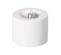 MAUL distributeur de trombones MAULpro | Ø7,3x6cm | Organiseur de bureau pour trombones | Rangement bureau avec aimant pour le bureau | 15 trombones inclus | Boite trombone élégant | Blanc