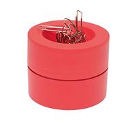 MAUL distributeur de trombones MAULpro Eco | Ø7,3x6cm | Organiseur de bureau pour trombones | Rangement bureau en 85% de plastique recyclé | 15 trombones inclus | Boite trombone élégant | Rouge