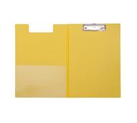 MAUL dossier A4 avec revêtement en film | Porte bloc en carton recouvert d'une feuille à fermer | Pochette à l´intérieur de la couverture pour feuilles | Pratique à suspendre | Jaune