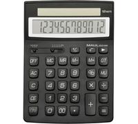 MAUL Eco 950 Calculatrice Solaire à 12 Chiffres 21 x 15,5 x 3,3 cm (L x l x h) - Calculatrice de Bureau pour Bureau, école - Petite Calculatrice en Plastique recyclé à 80% - Noir