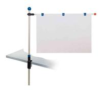MAUL Porte-Plans de Table, Présentoir pour Posters, Plans, Grands Modèles, 2 Bras Pivotants Réglables Servant d'Accroche pour Papier Din A0, Table Libre au Bureau, à Visser, Noir/Gris