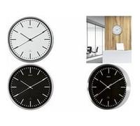MAUL Horloge Murale MAULfly 30 cm, Horloge Radiopilotée Élégante, Cadre Étroit en Aluminium au Design Moderne, Idéal au Bureau et en Intérieur, Pile Incluse, Noir