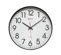 MAUL Horloge Murale MAULclimb 47 cm, Horloge Radiopilotée Grande, Modèle Élégant d'un Design Moderne pour Le Bureau et Les Salles d'entrée, Bien Lisible Grâce aux Grands Chiffres, Noir
