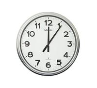 MAUL Horloge murale MAULride 61 cm – Radiopilotée, grands chiffres, design moderne – Argenté