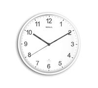 MAUL Horloge Murale MAULsprint 30 cm, Horloge Radiopilotée Élégante, Horloge Classique pour Le Bureau, l'Atelier et à la Maison, Bonne Lisibilité Également dans Les Grandes Pièces, Blanc