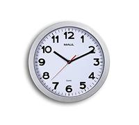 MAUL Horloge Murale MAULstep 30 cm, Élégante à Quartz, Classique pour Bureau, Atelier et Maison, Bonne Lisibilité dans Grandes Pièces, Argenté