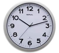 MAUL Horloge murale Step RC Ø40×5 cm en plastique argent/blanc