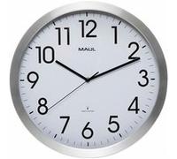 MAUL Horloge Murale MAULmove 40 cm, Horloge Radiopilotée Élégante, Mise à l'Heure Automatique, Horloge Moderne pour Le Bureau et l'Intérieur, Pile Incluse, Argenté