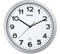 MAUL Horloge murale Step RC Ø40×5 cm en plastique argent/blanc