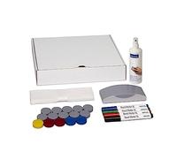 MAUL Jeu d'Accessoires pour Tableau Blanc, 4 marqueurs pour Tableau Blanc, Brosse d'Effaçage, Nettoyant pour Tableau Blanc, 15 Aimants, 305 x 240 x 60 mm