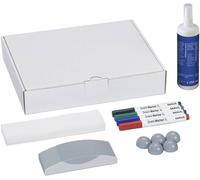 Maul Kit d'accessoires pour tableau blanc 6386099 carton avec 4 marqueurs pour tableau, effaceur, nettoyant et 5 aimants en forme