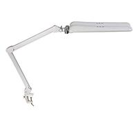 MAUL Lampe de bureau LED MAULcraft duo blanche dimmable à double tête | lumière puissante sans ombre, 2 têtes orientables, fixation gain de place, intensité réglable, grand confort visuel