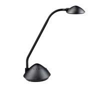 MAUL Lampe de bureau MAULarc LED noir orientable lumière chaude | bras flexible pour angle précis, socle stable protecteur du plan de travail, source remplaçable, allumage facile au pied