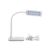 MAUL Lampe de Bureau MAULpearly LED Blanche Tactile dimmable | Éclairage adapté à chaque tâche, confort visuel réglable, tête et bras orientables, commande tactile, socle stable